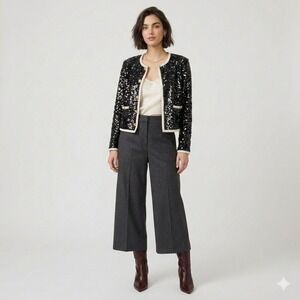 J.Crew‎ Mariner Lady Jacket Sequin Medium Luxury Classic Chic Cocktail Work